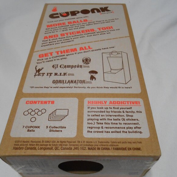 NEW SEALED HASBRO GAME CUPONK w/ EXTRA BALLS & STICKERS AGES 9+ PINGPONG ๐ธ๐ฆ - Picture 2 of 9